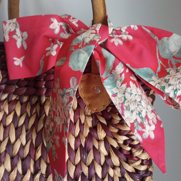 Liberty Art Fabric Skinny Scarf Archive Lilac Red Lilacs Bespoke Cottagecore - Picture 10 of 15